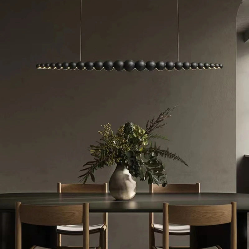 Wooden Orb Wave Chandelier