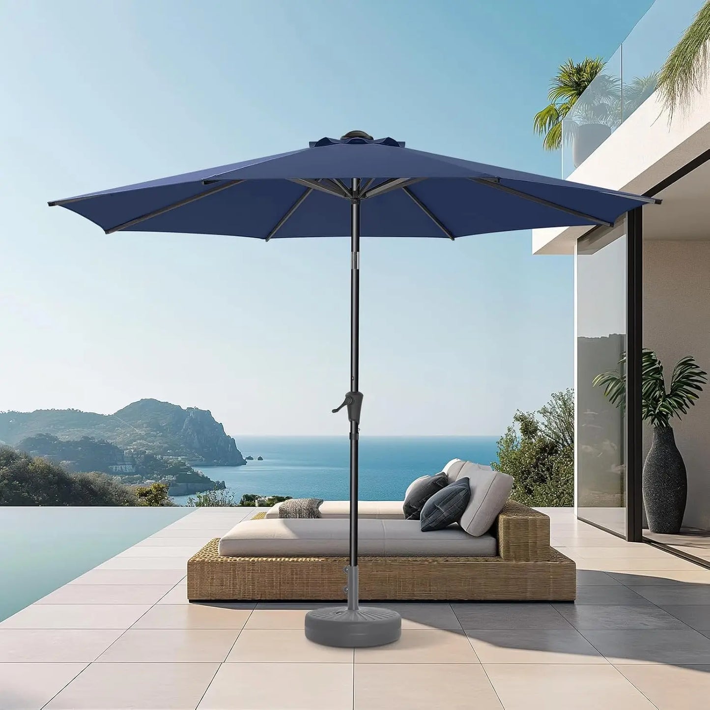 Coastal Haven 9ft Patio Umbrella – UV Shield with Elegant Tilt US - KaveCore