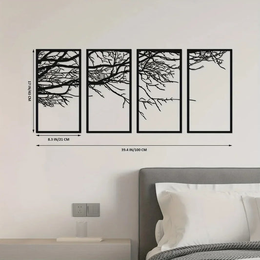 Infinite Branch Metal Wall Art (4 Pieces)