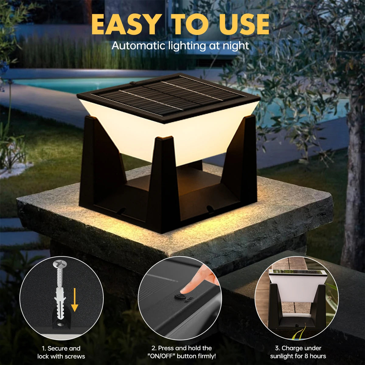 LumiSquare Solar Post - KaveCore