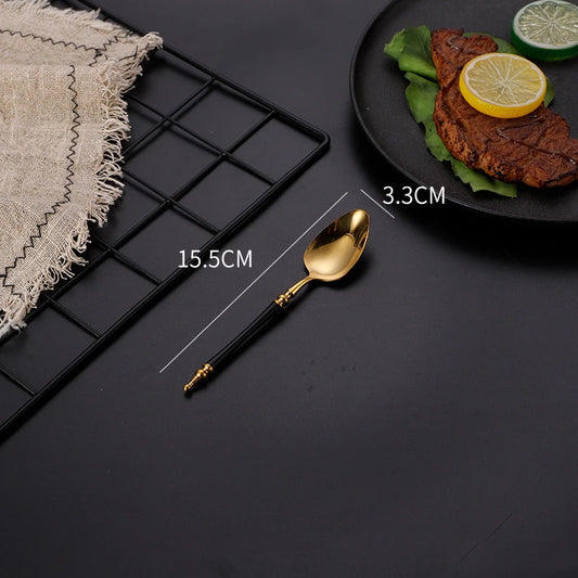 Prestige Imperial Black & Gold Cutlery Set