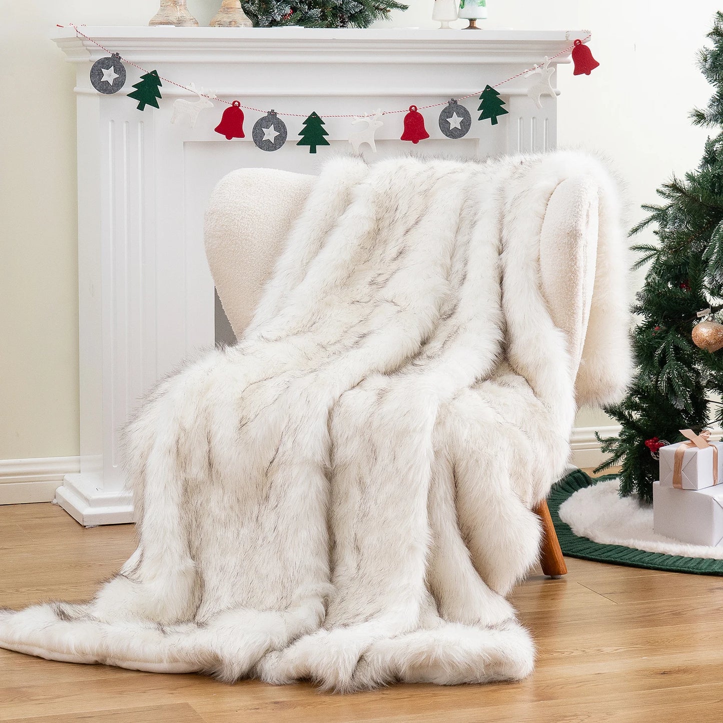 Nordic Frost Dreams Faux-Fur Blanket Throw