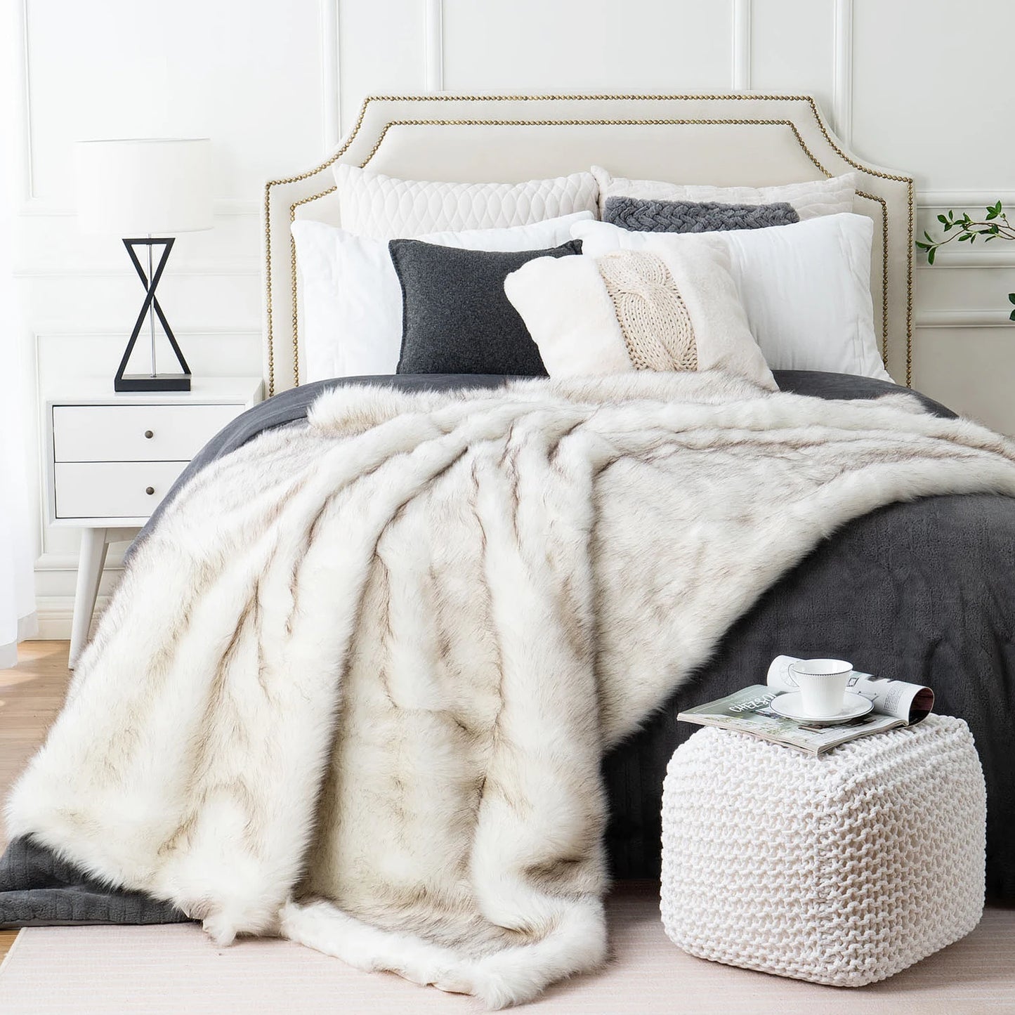 Nordic Frost Dreams Faux-Fur Blanket Throw