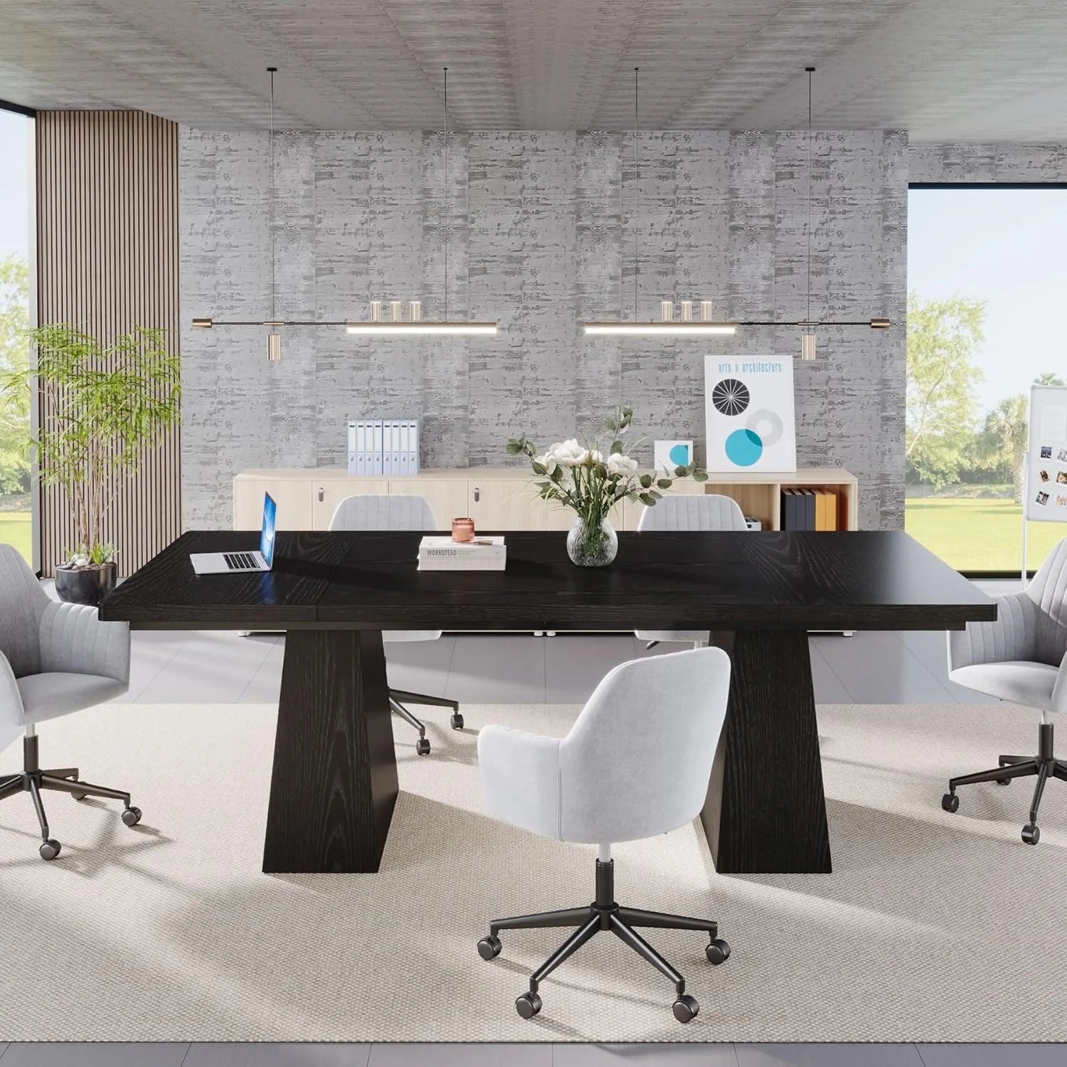 Axis Black Modern Dining Table - US - KaveCore