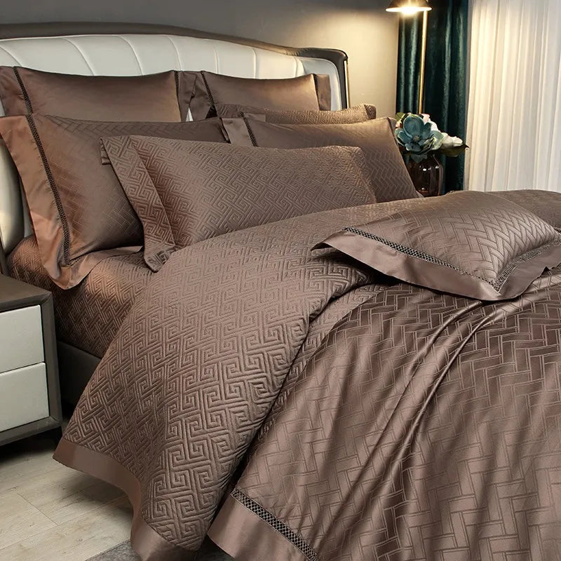 Imperial Mocha Suite Duvet Cover Set (Long-Staple Sateen Cotton)