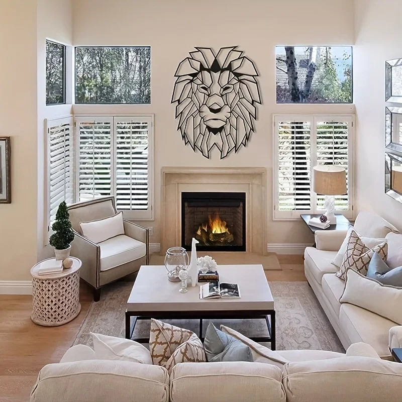 Lion Head Metal Wall Art