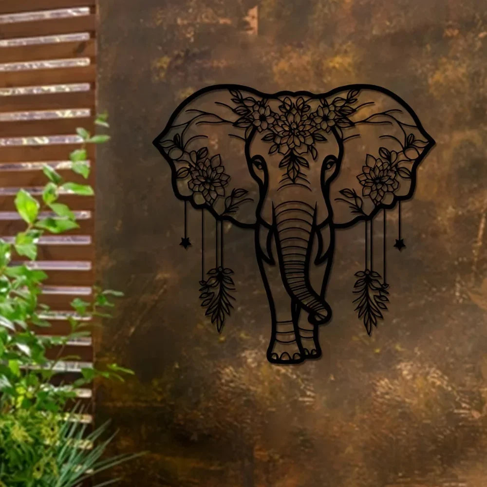 Elephant Metal Wall Art