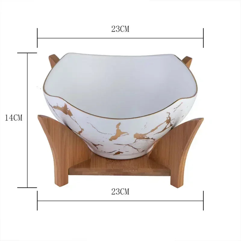 Sora Salad Bowl With Wooden Base