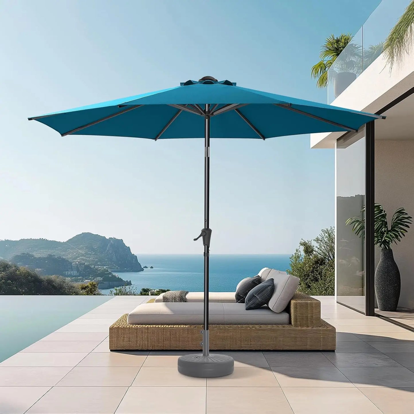 Coastal Haven 9ft Patio Umbrella – UV Shield with Elegant Tilt US - KaveCore