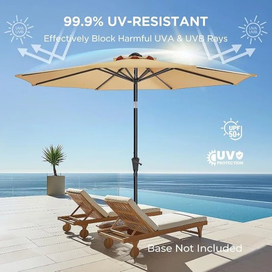 Coastal Haven 9ft Patio Umbrella – UV Shield with Elegant Tilt US - KaveCore