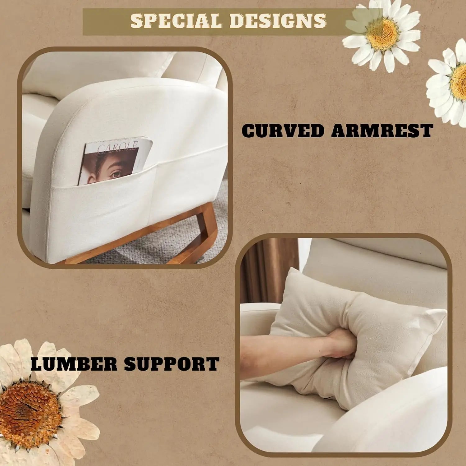 The SnuggleMotion Upholstered Rocking Recliner US - KaveCore