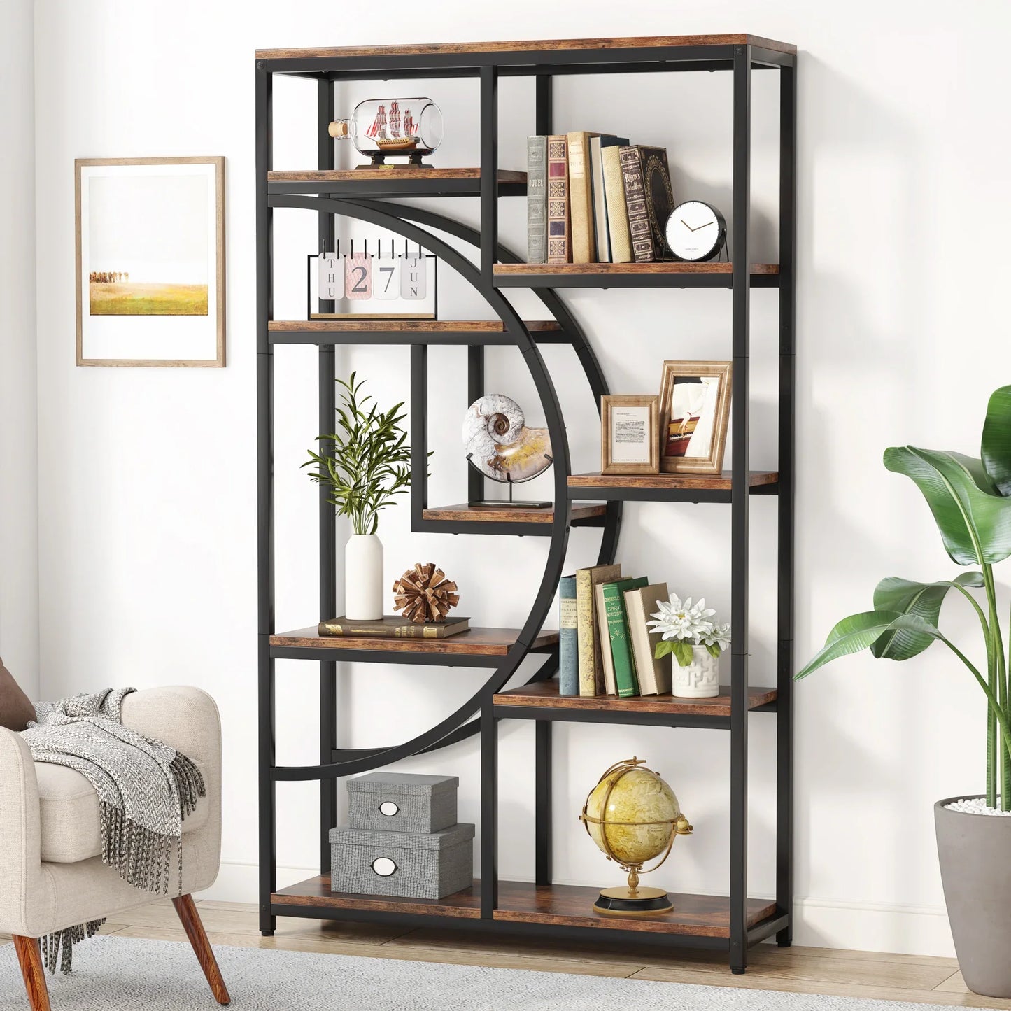 Monarch Arc Shelf – Sculptural 5-Tier Bookcase US - KaveCore