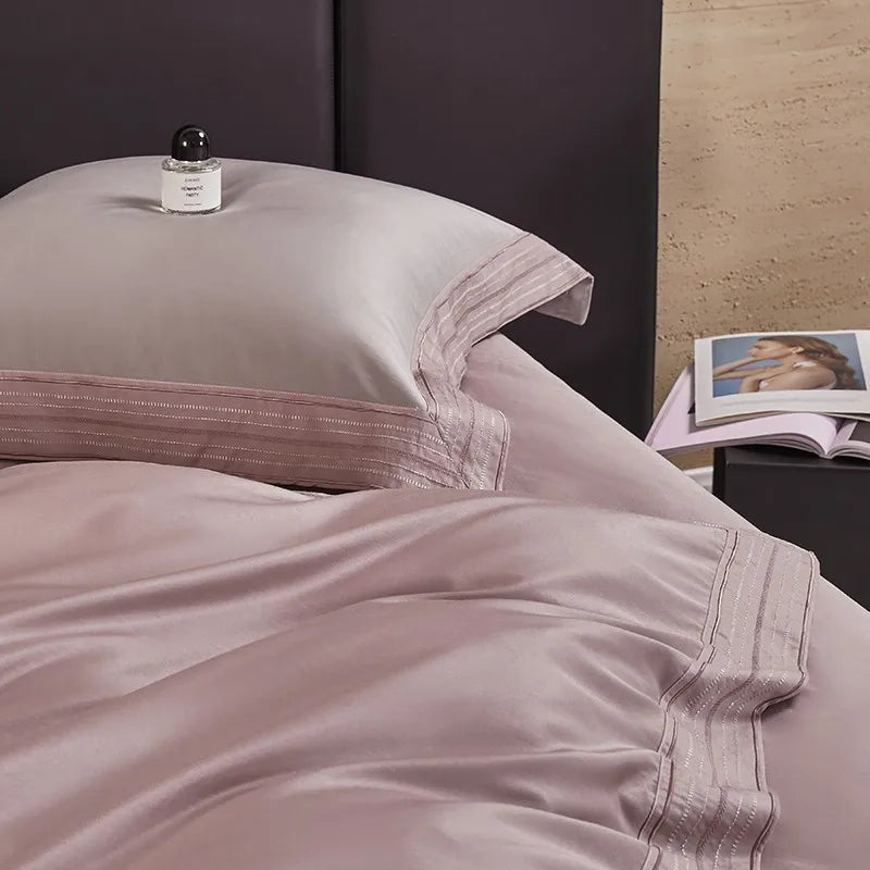 Isadora Mauve Dreams Duvet Cover Set (Long-Staple Sateen Cotton)