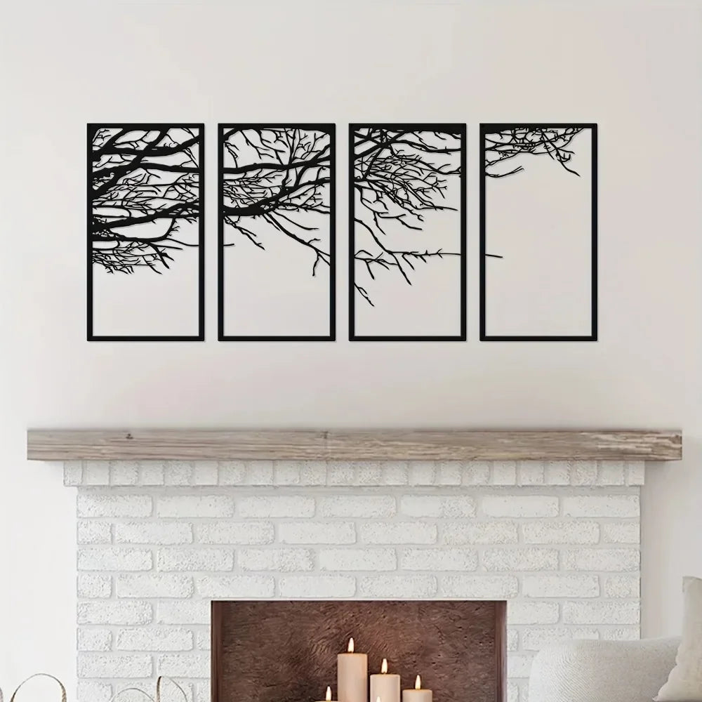 Infinite Branch Metal Wall Art (4 Pieces)