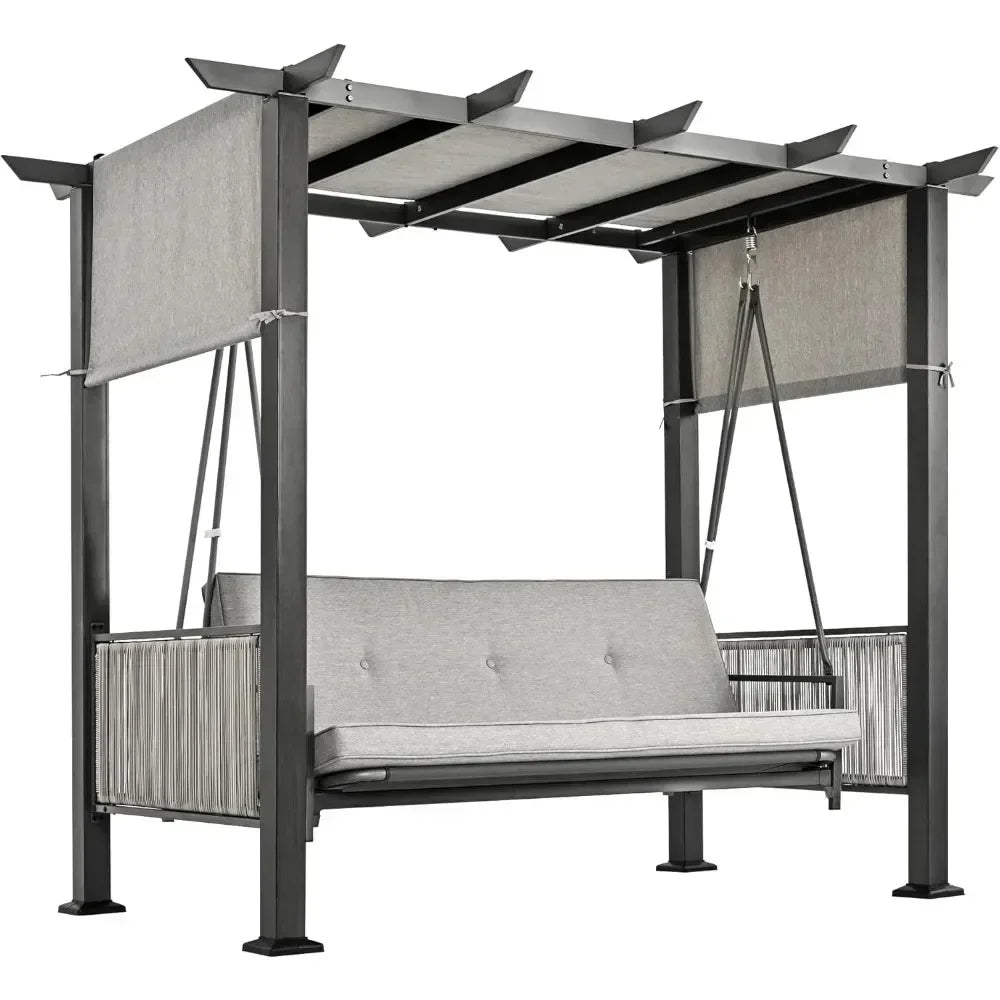 Outdoor Swing Chair With Curtains US - KaveCore