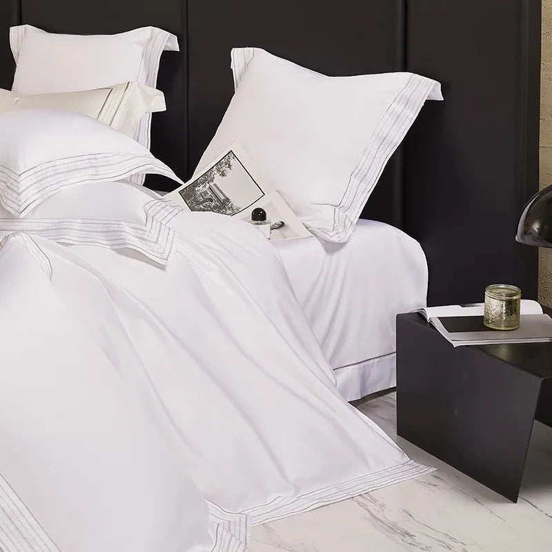 Valmont Luxe White Duvet Cover Set (Long-staple Sateen Cotton)