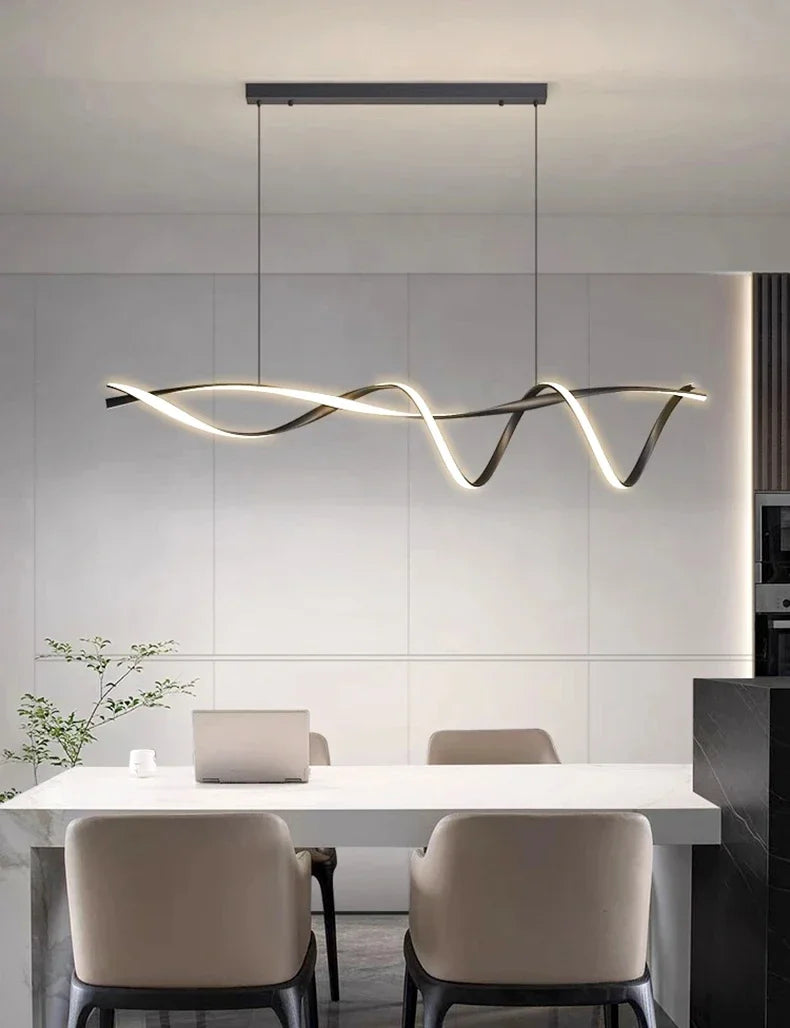 Sculptural DNA Wave Pendand Light