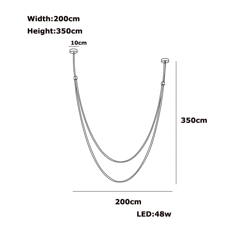 Opus Noir Leather-Strap LED Chandelier