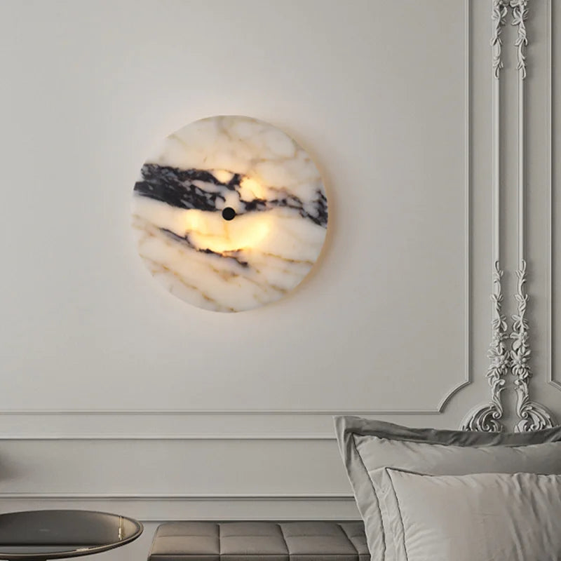 Moondisk Elegant Veined Marble Wall Lamp - KaveCore