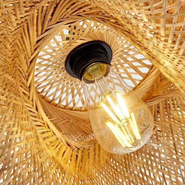Zenya Spiral Wicker Pendant Light - KaveCore