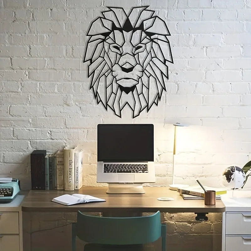 Lion Head Metal Wall Art