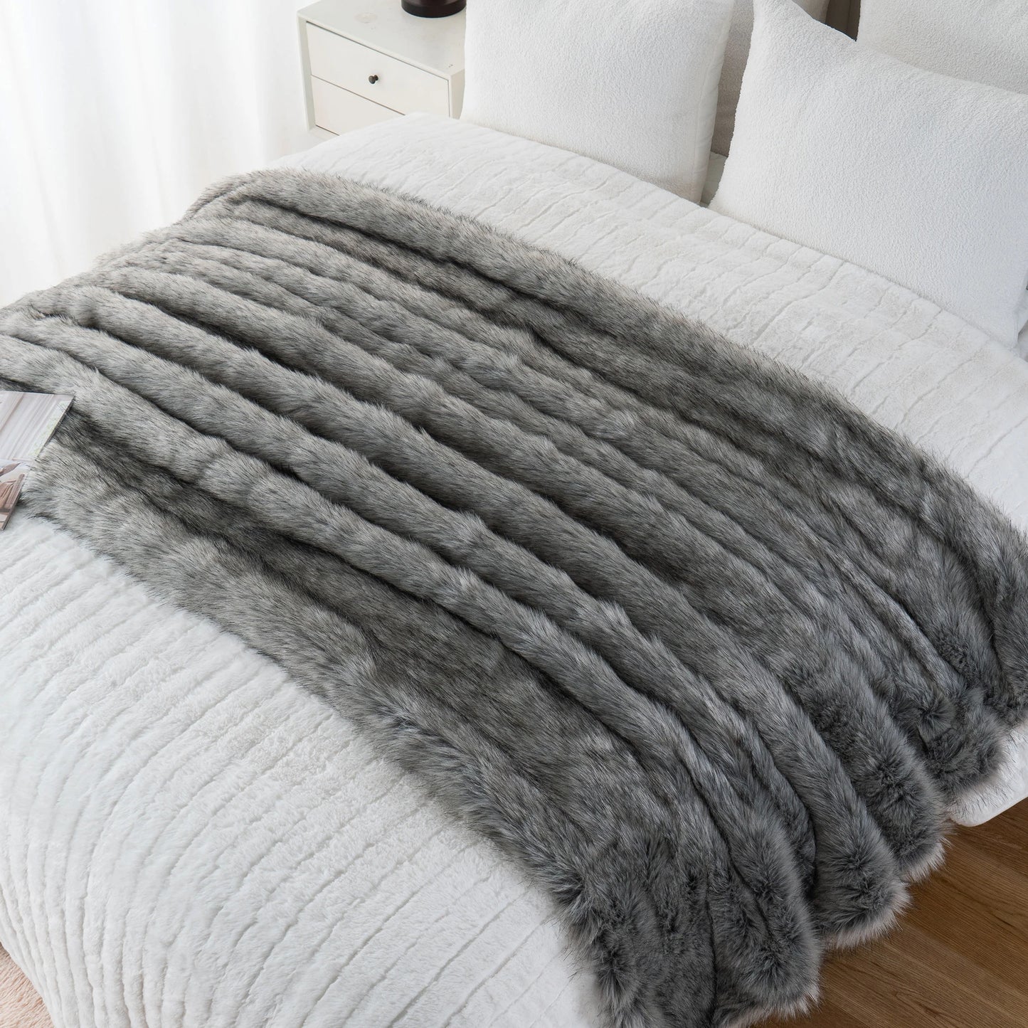Nordic Frost Dreams Faux-Fur Blanket Throw
