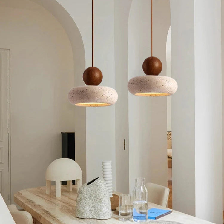 Eteria Stone & Wood Pendant Lamp - KaveCore