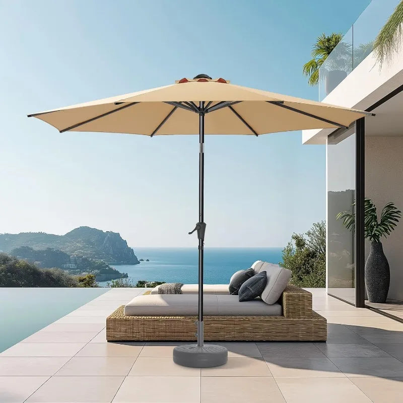 Coastal Haven 9ft Patio Umbrella – UV Shield with Elegant Tilt US - KaveCore