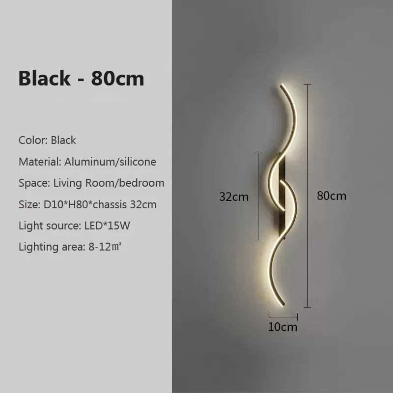 Modern Wave LED Wall Light