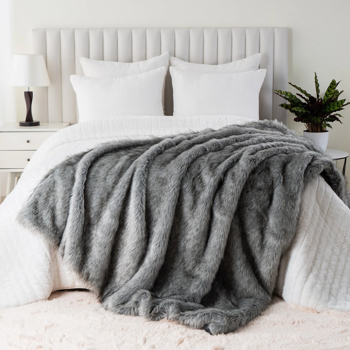 Nordic Frost Dreams Faux-Fur Blanket Throw