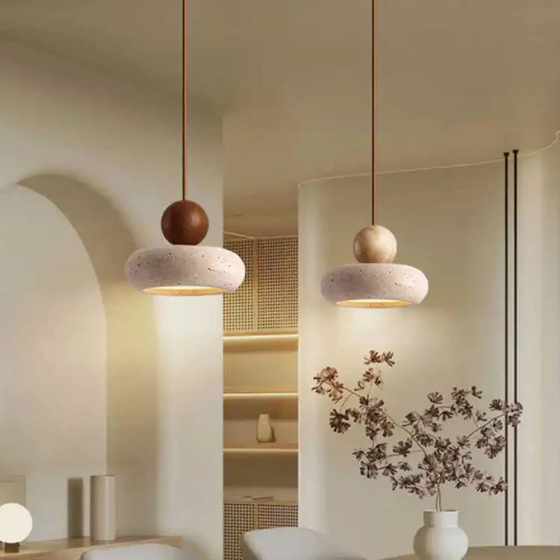 Eteria Stone & Wood Pendant Lamp - KaveCore