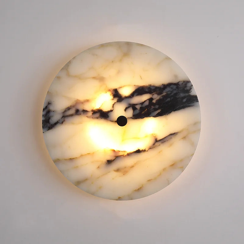 Moondisk Elegant Veined Marble Wall Lamp - KaveCore