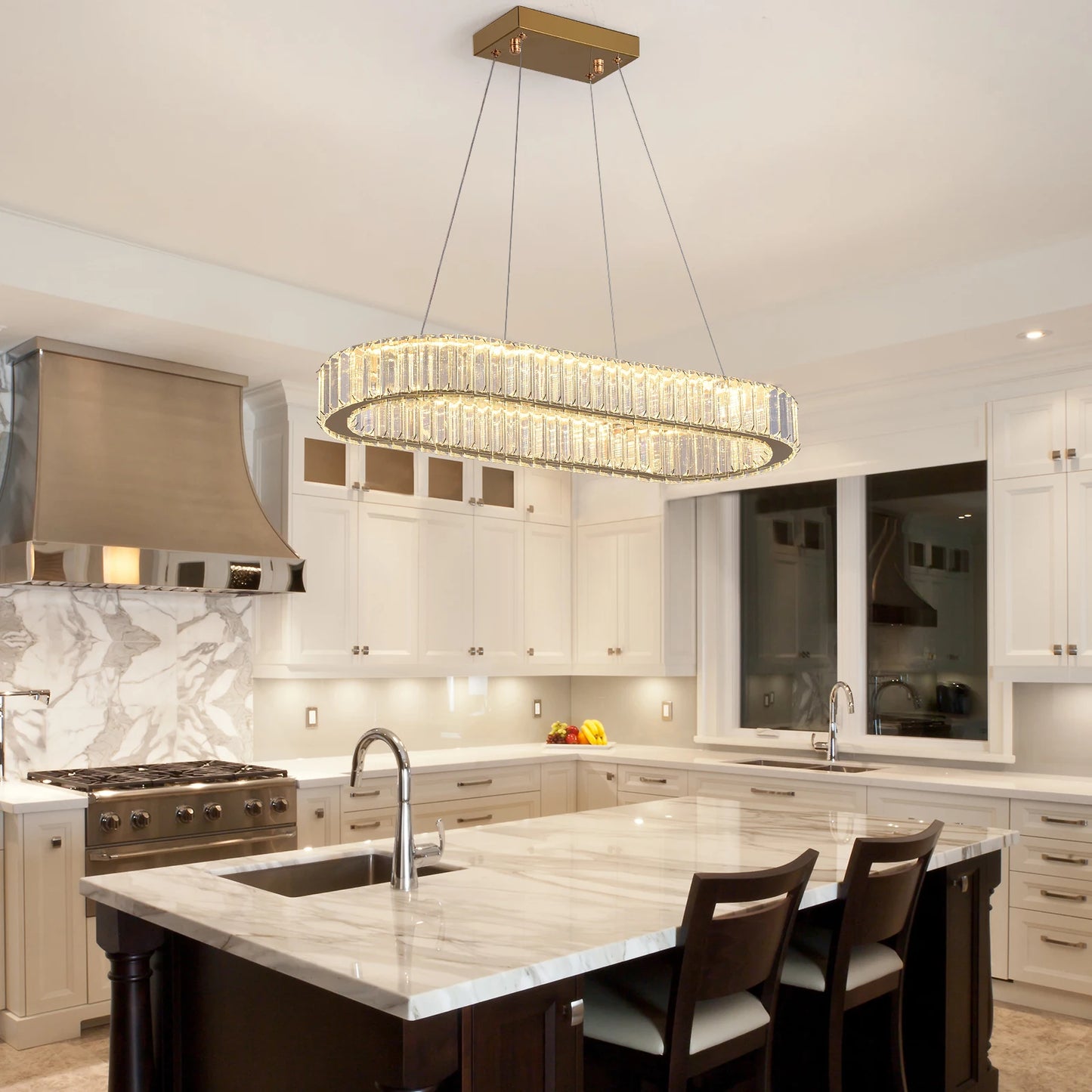 Oval Crystal LED Chandelier - KaveCore