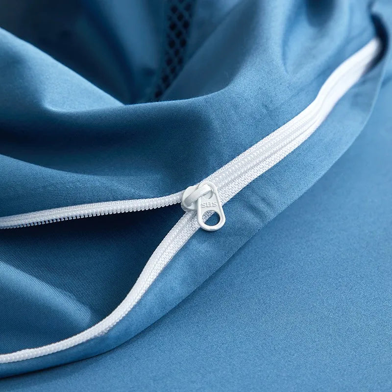 Empress Medallion Sapphire Duvet Cover Set (Long-Staple Sateen Cotton)