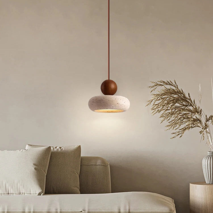 Eteria Stone & Wood Pendant Lamp - KaveCore