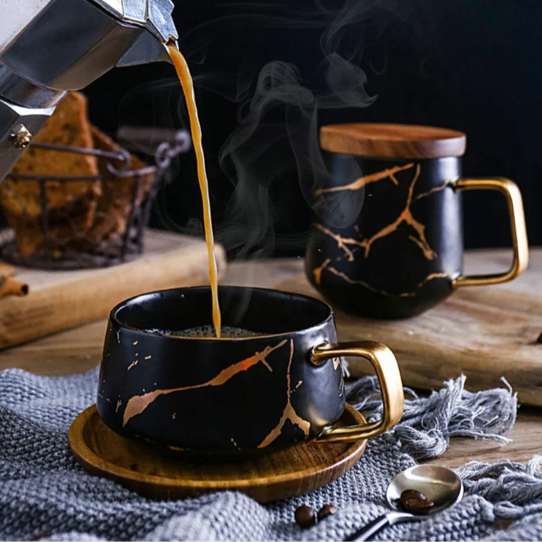 Sora Wooden Saucer Mug