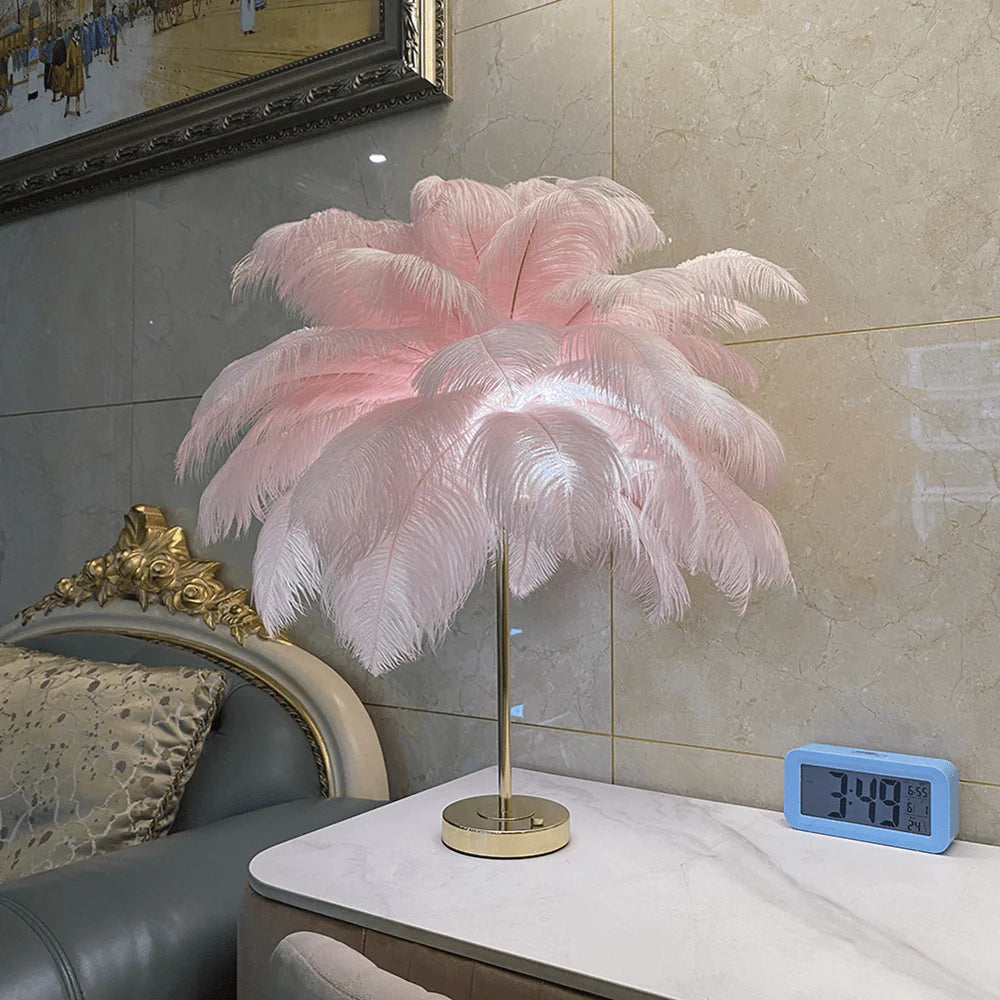 Palmira Feather Table Lamp - KaveCore