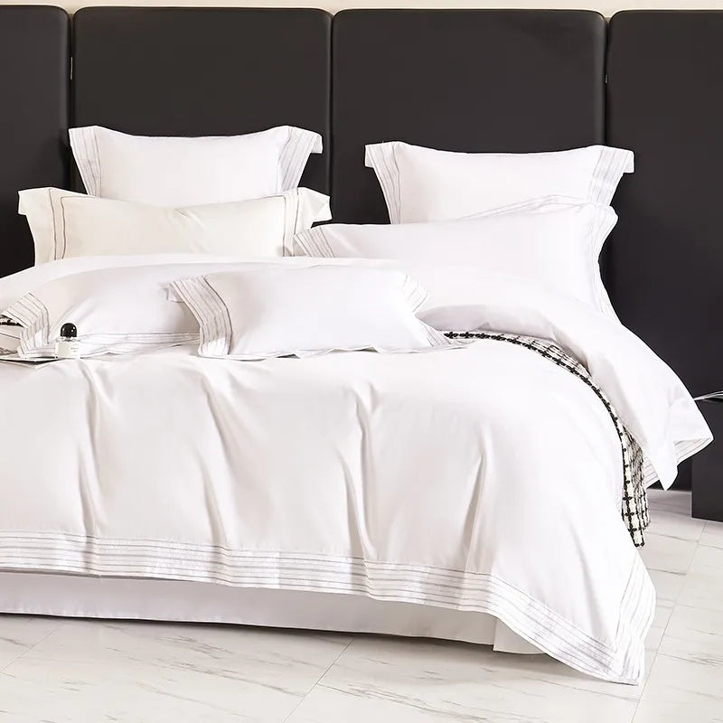 Isadora White Dreams Duvet Cover Set (Long-Staple Sateen Cotton)