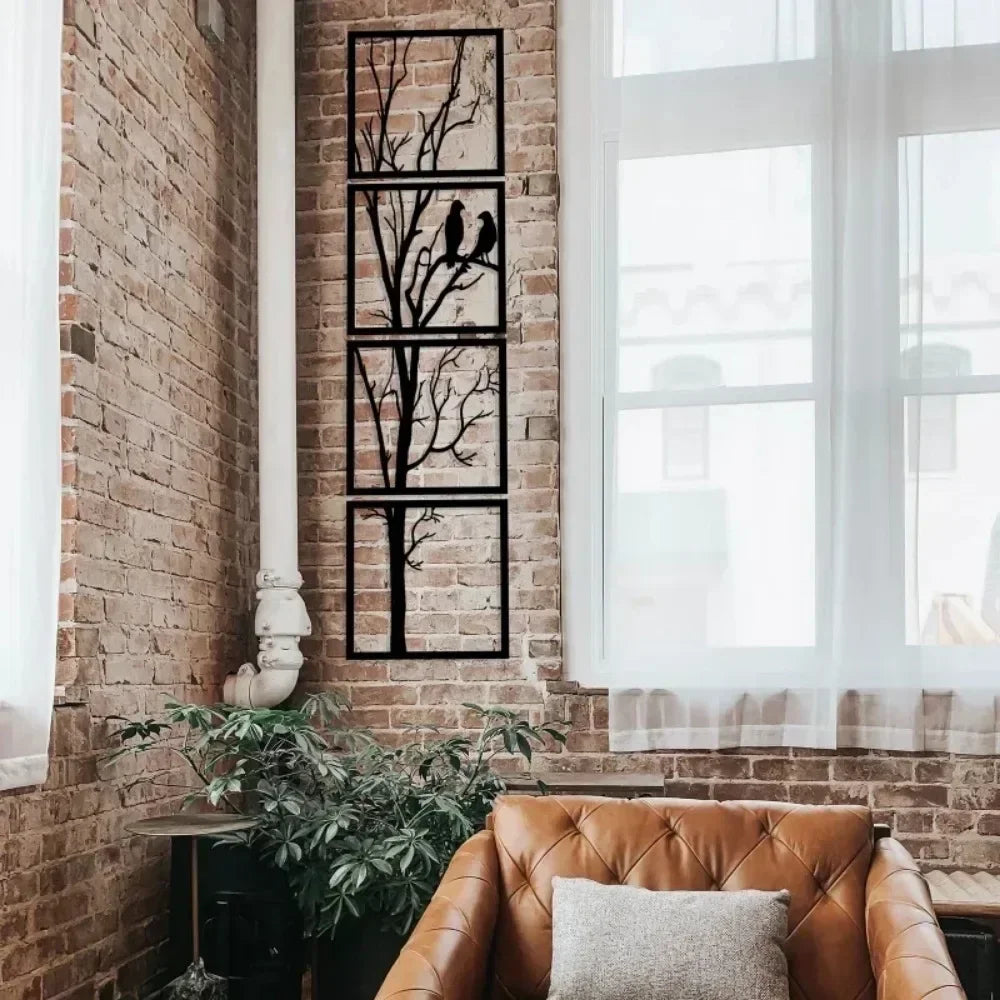 Winter Arbor Silhouette Metal Wall Art (4 Pieces)