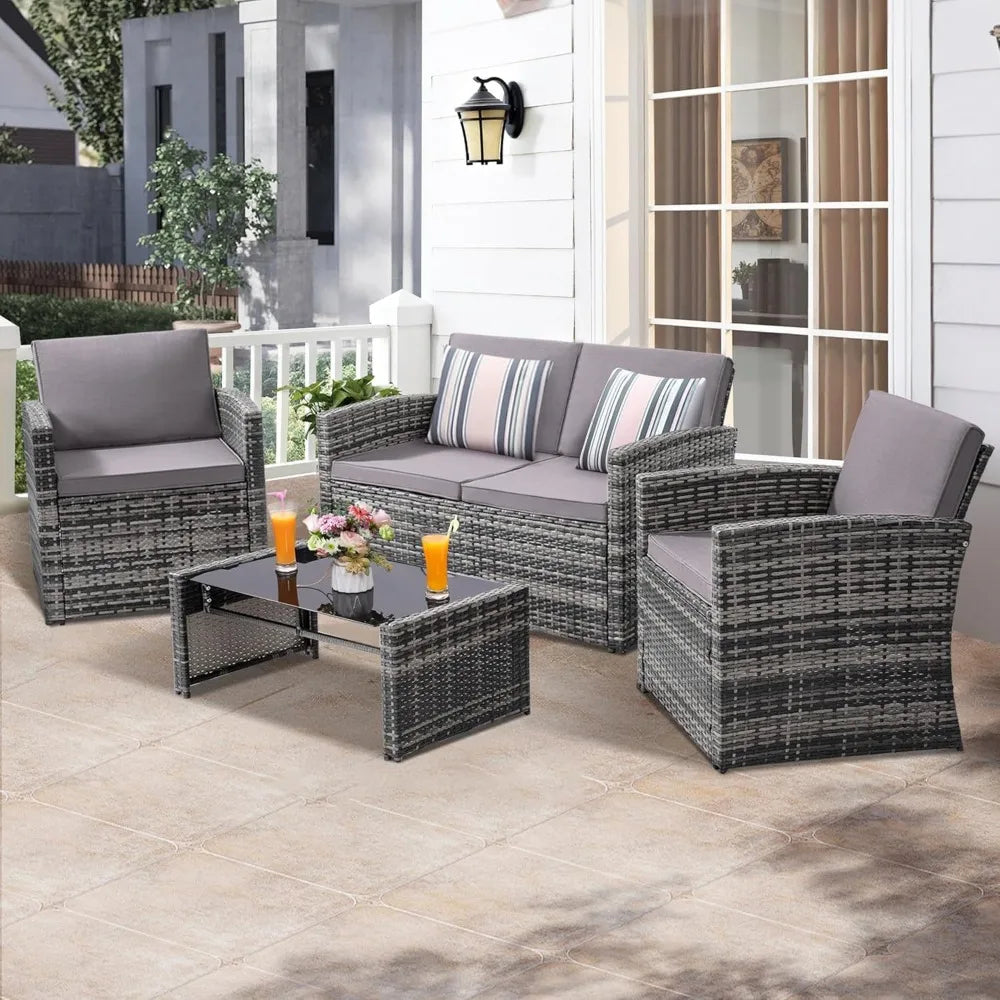 Ashgrove Patio Lounge 4-Piece Set US - KaveCore