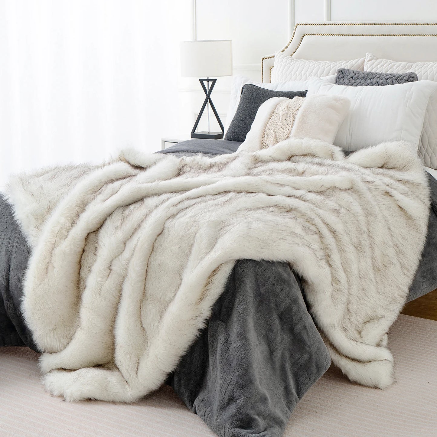 Nordic Frost Dreams Faux-Fur Blanket Throw