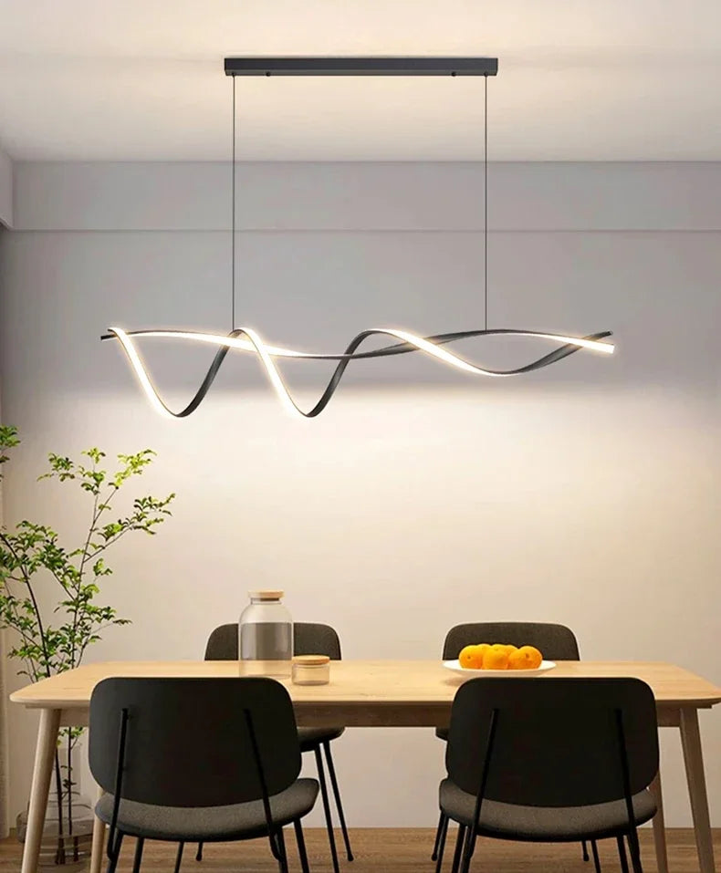 Sculptural DNA Wave Pendand Light