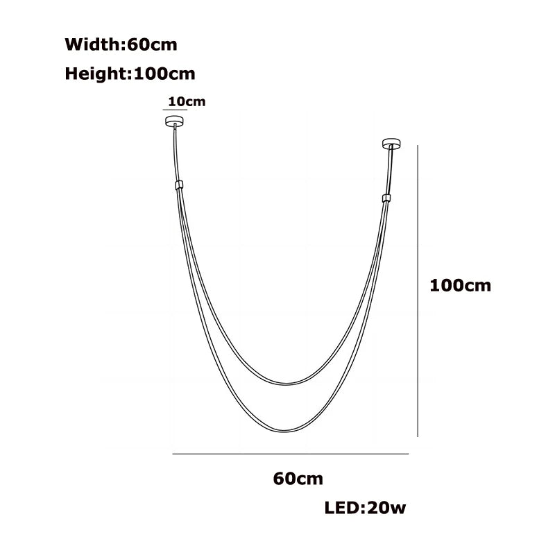 Opus Noir Leather-Strap LED Chandelier