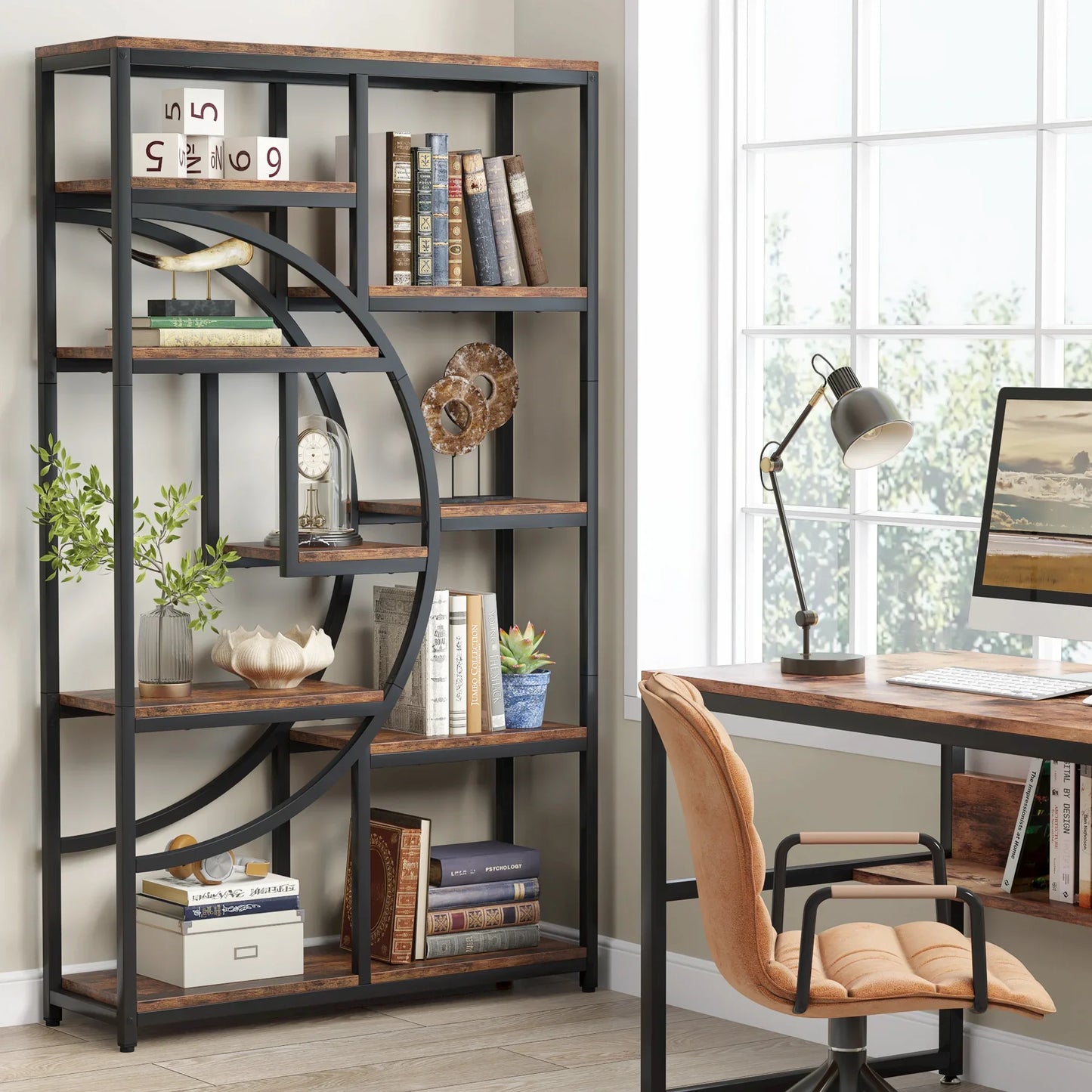 Monarch Arc Shelf – Sculptural 5-Tier Bookcase US - KaveCore