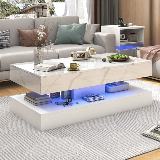 Clyvane Dual-Layer Illuminated Coffee Table US - KaveCore
