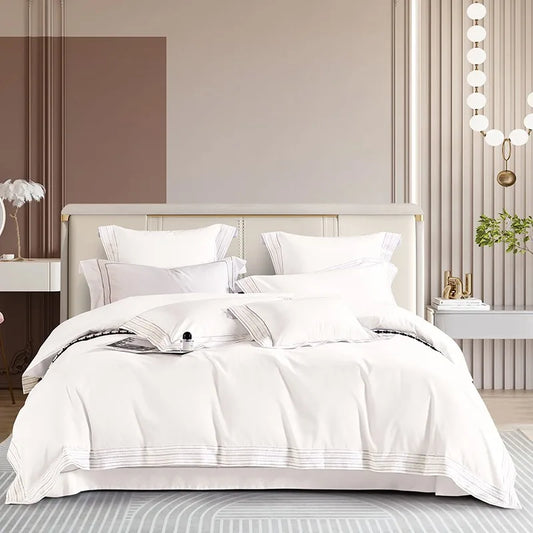 Isadora White Dreams Duvet Cover Set (Long-Staple Sateen Cotton)