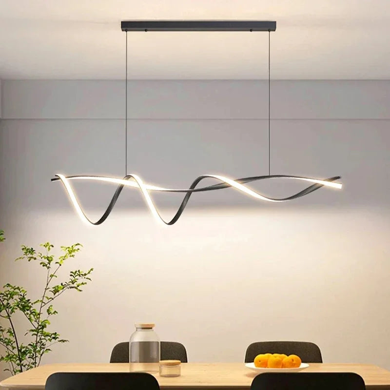 Sculptural DNA Wave Pendand Light