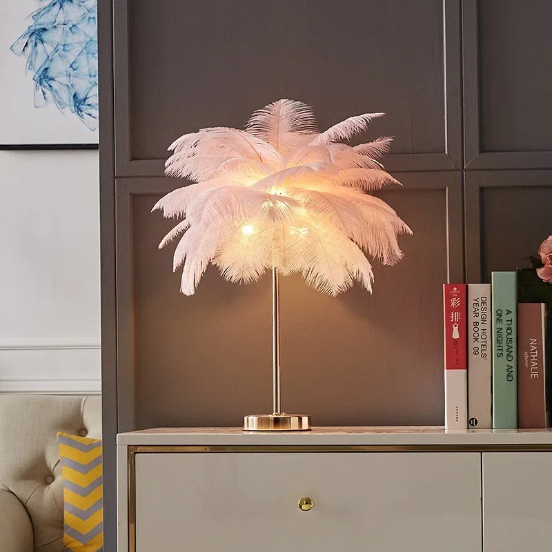 Palmira Feather Table Lamp - KaveCore