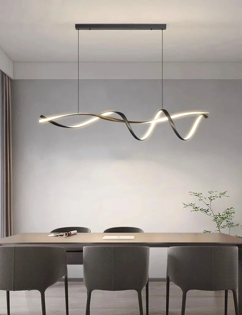 Sculptural DNA Wave Pendand Light