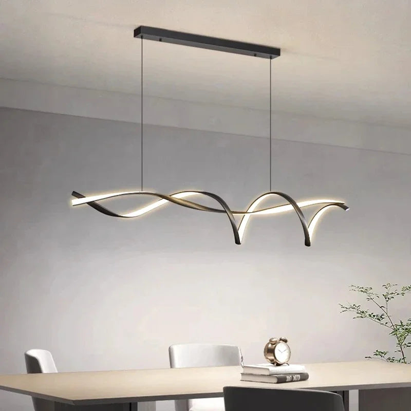 Sculptural DNA Wave Pendand Light